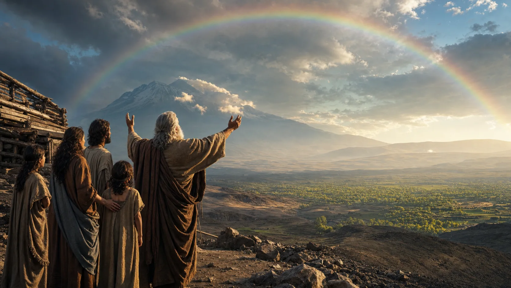 Biblical scene illustrating Genesis chapter 9