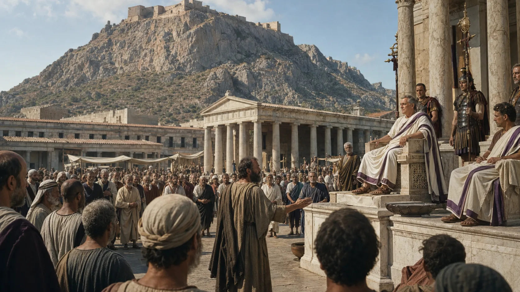 Achaeans in a biblical historical scene