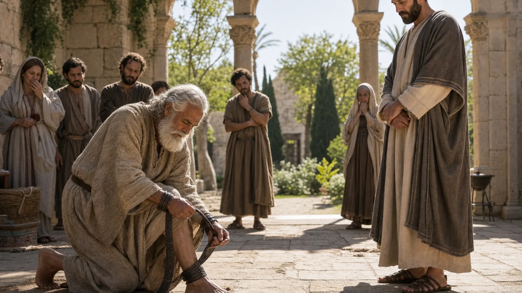 Agabus’s Belt in a detailed biblical historical scene