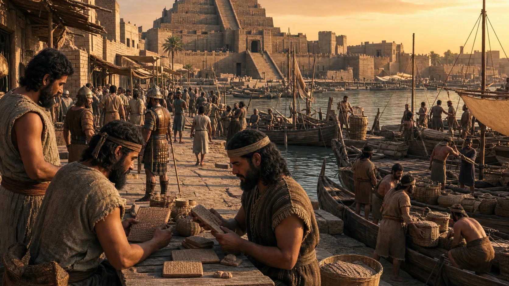 Akkadians in a biblical historical scene