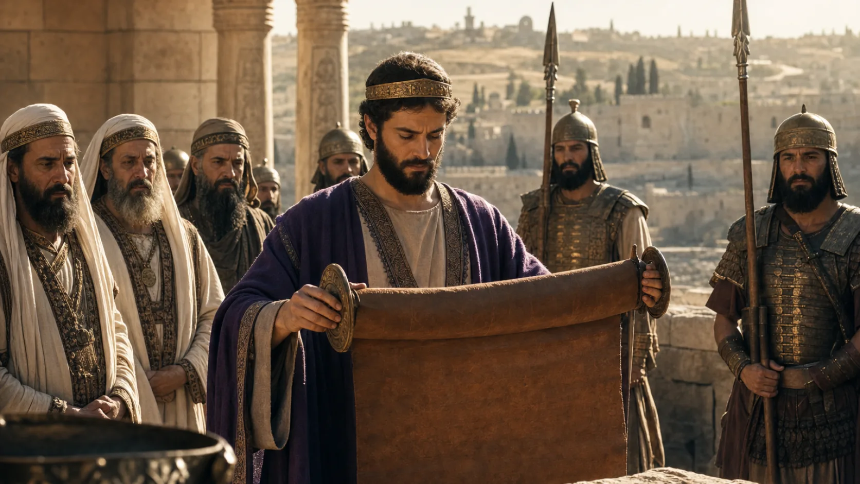 Biblical scene illustrating Amaziah Becomes King of Judah