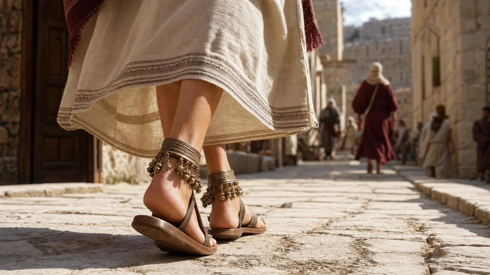 Anklet in a detailed biblical historical scene