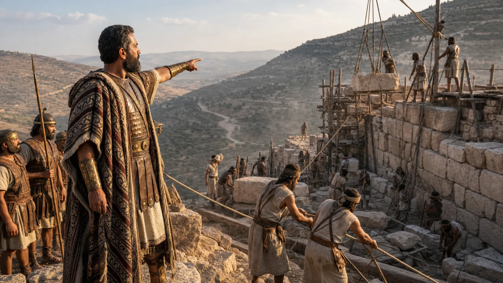 Biblical scene illustrating Baasha Fortifies Ramah against Judah