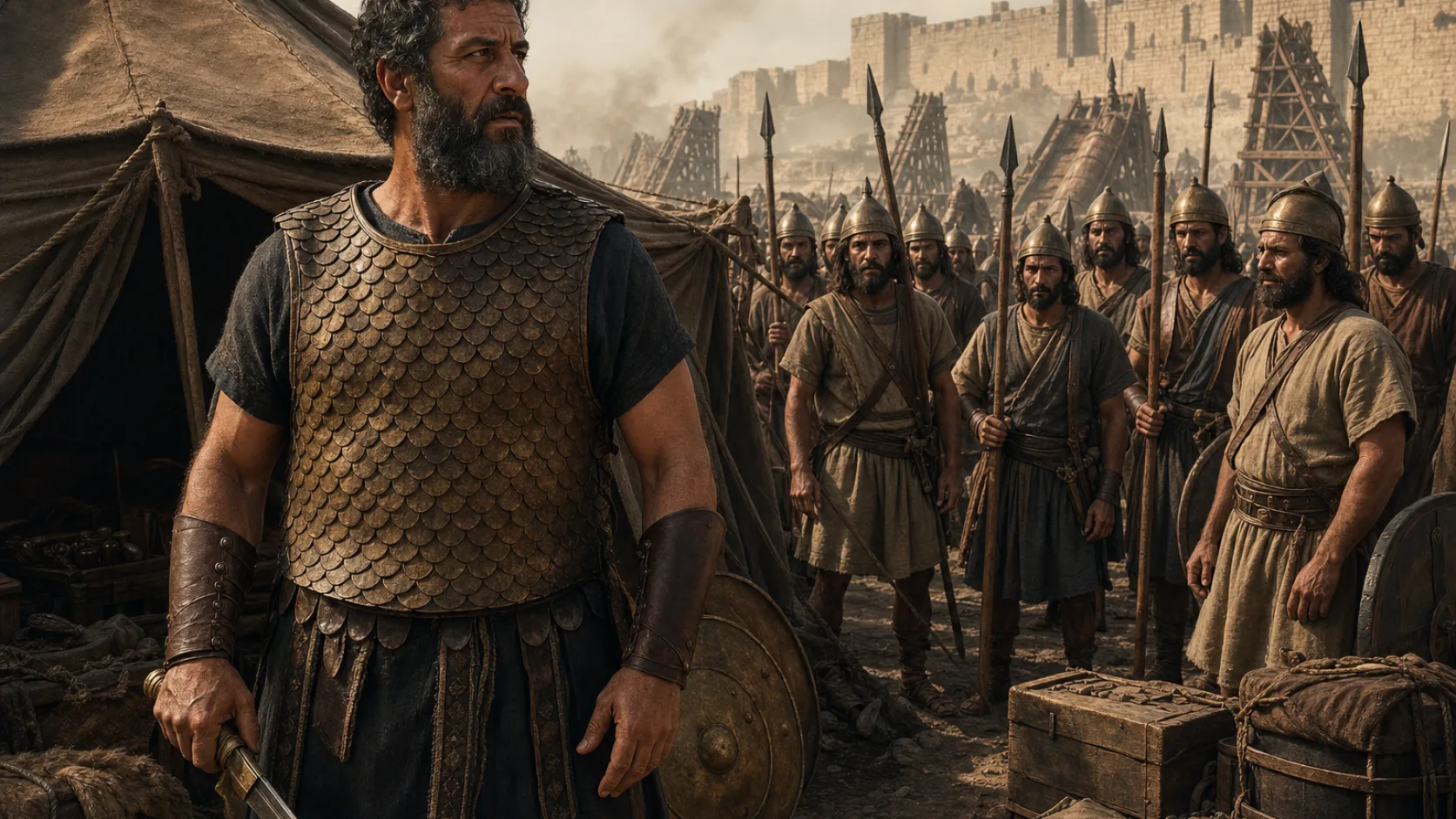Biblical scene illustrating Baasha Kills Nadab and Destroys Jeroboams House