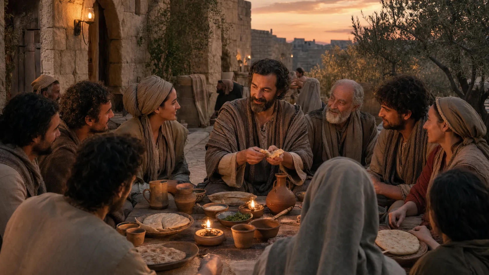 Brethren in a biblical historical scene