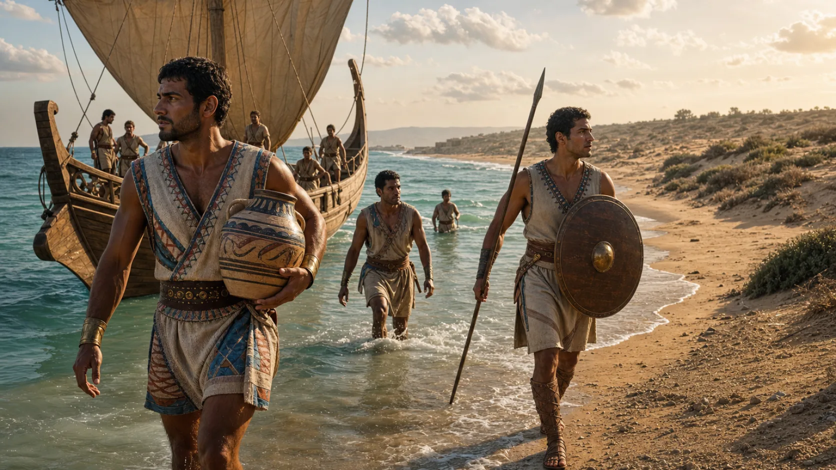 Caphtorites in a biblical historical scene