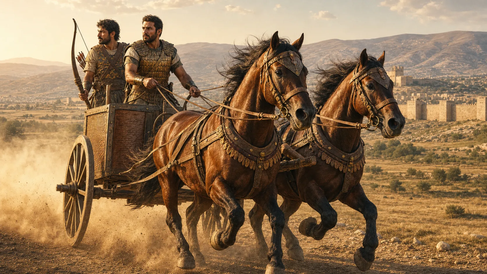 Charioteers in a biblical historical scene