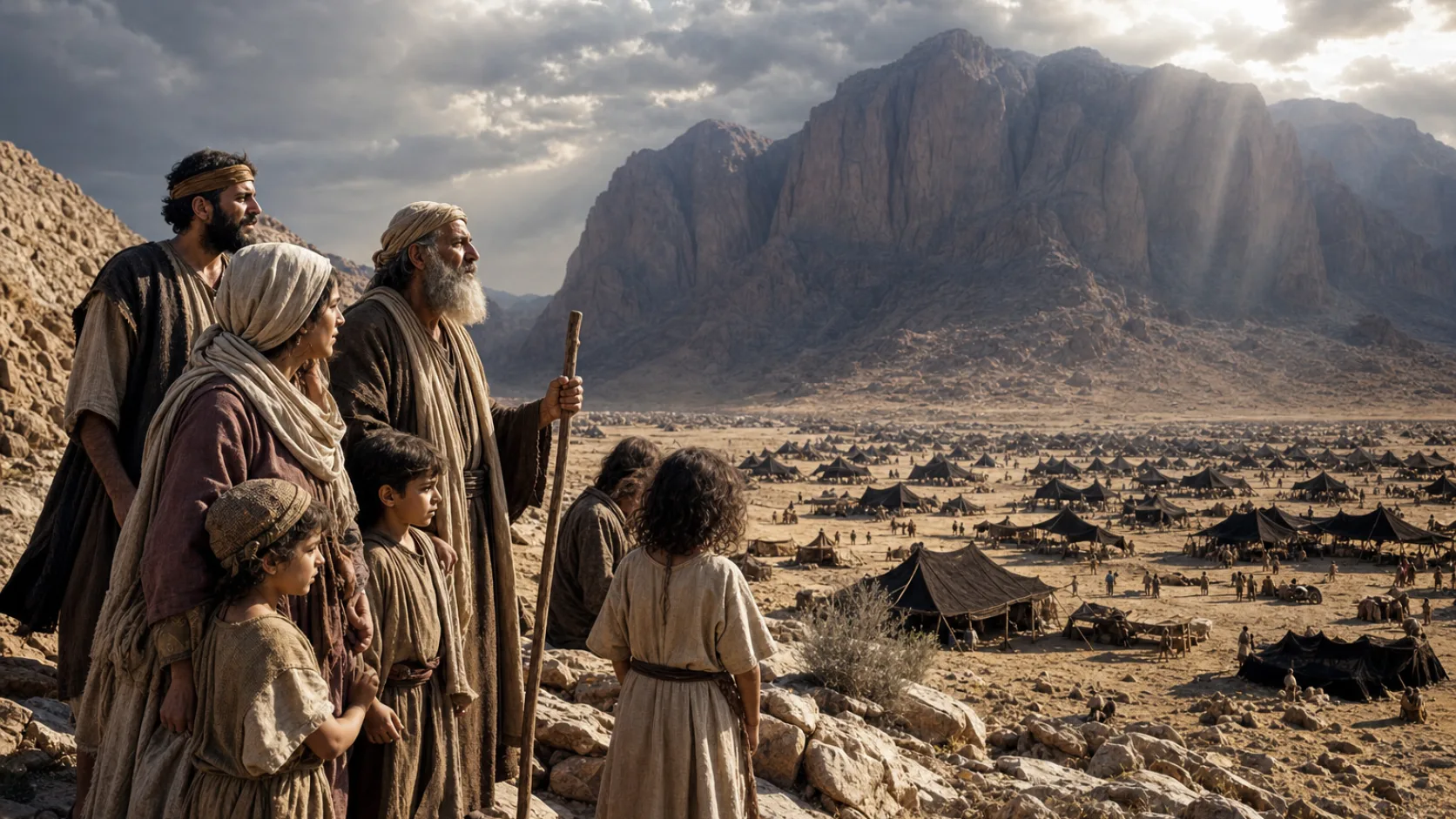 Children of Israel in a biblical historical scene