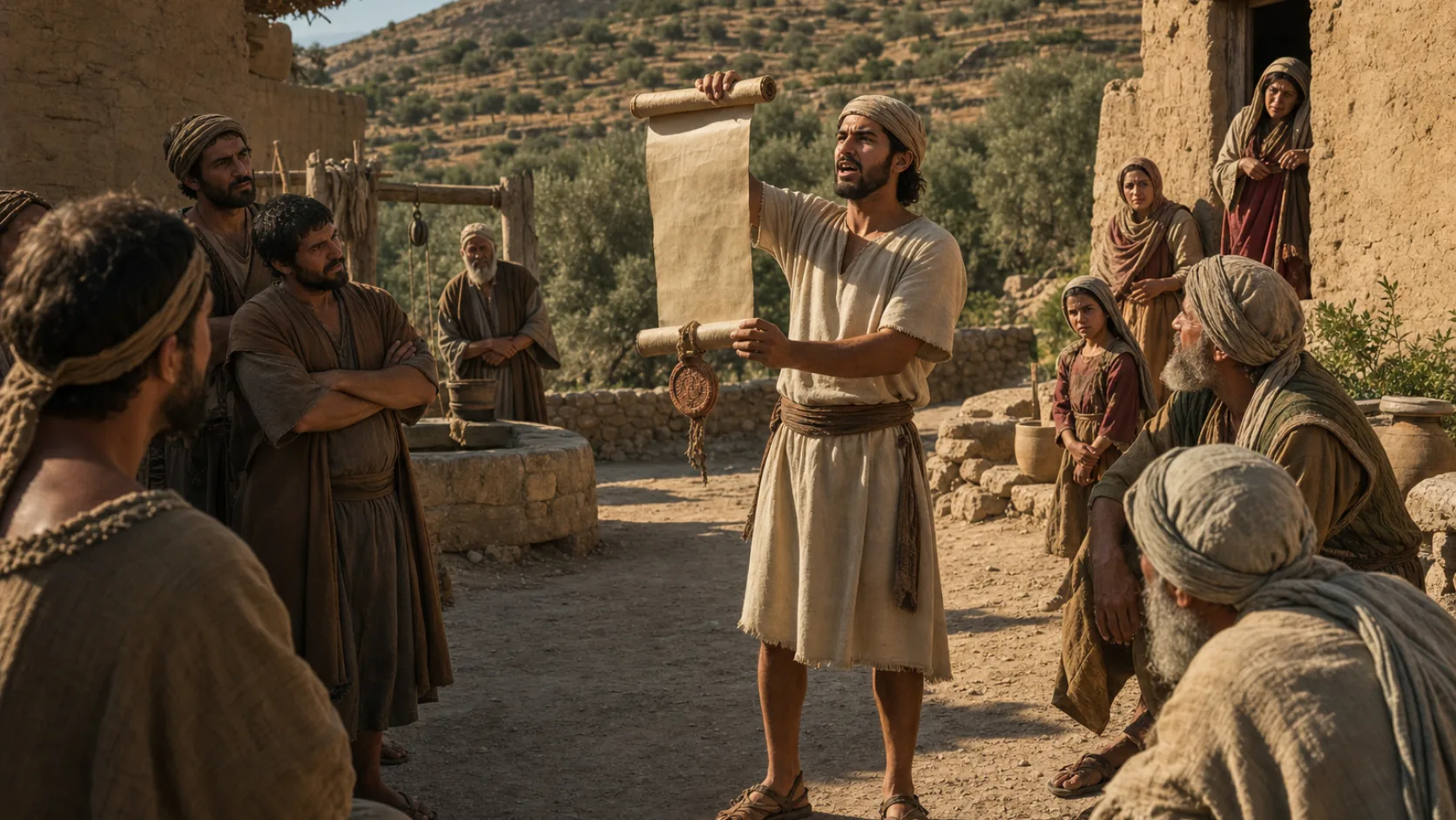 Biblical scene illustrating Couriers Carry Hezekiahs Passover Invitation throughout Israel