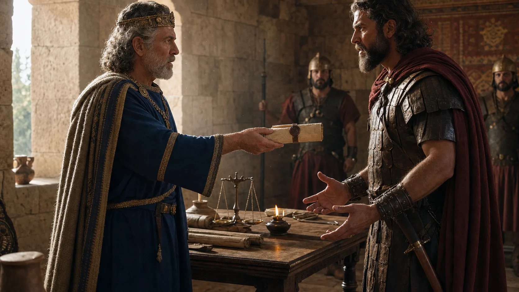 Biblical scene illustrating David Orders a Census of Israel
