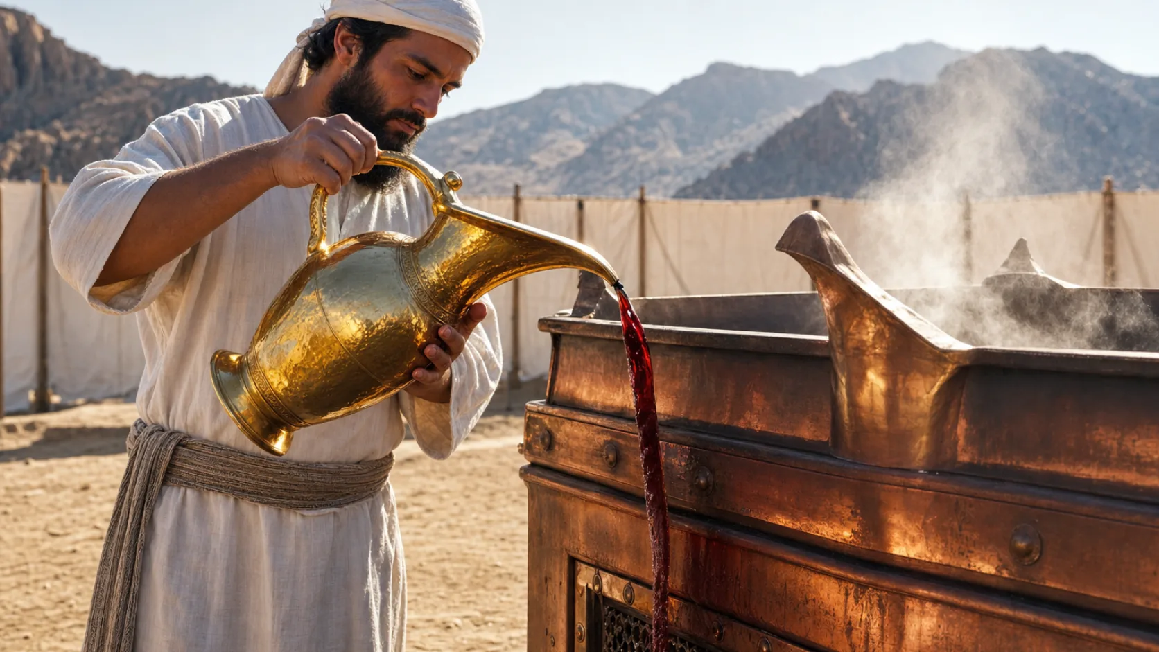 Drink Offering Vessel in a detailed biblical historical scene