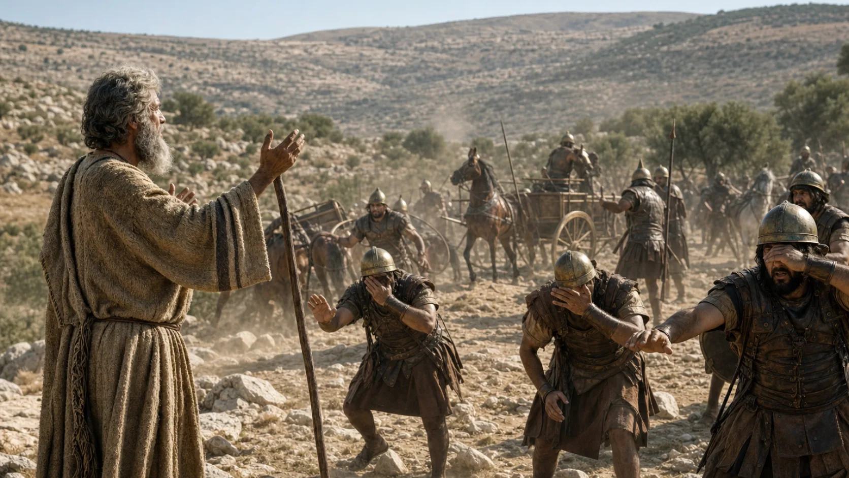 Elisha Prays for the Arameans to Be Struck Blind biblical prayer scene