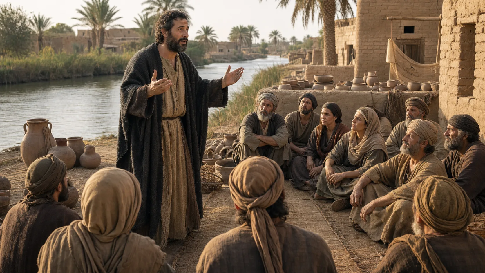 Biblical scene illustrating Ezekiel Returns in Vision to the Exiles