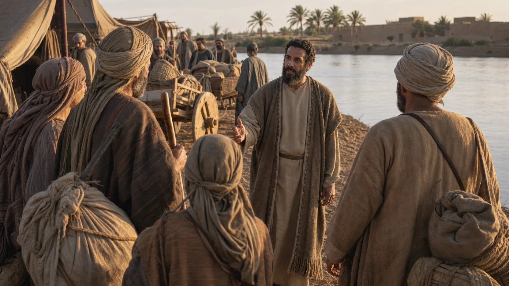 Biblical scene illustrating Ezra Recruits Levites for the Journey to Jerusalem