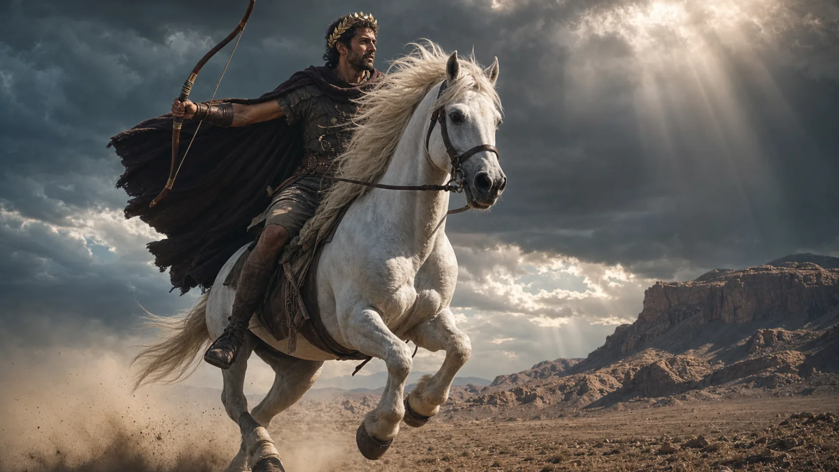 First Seal in a detailed biblical historical scene