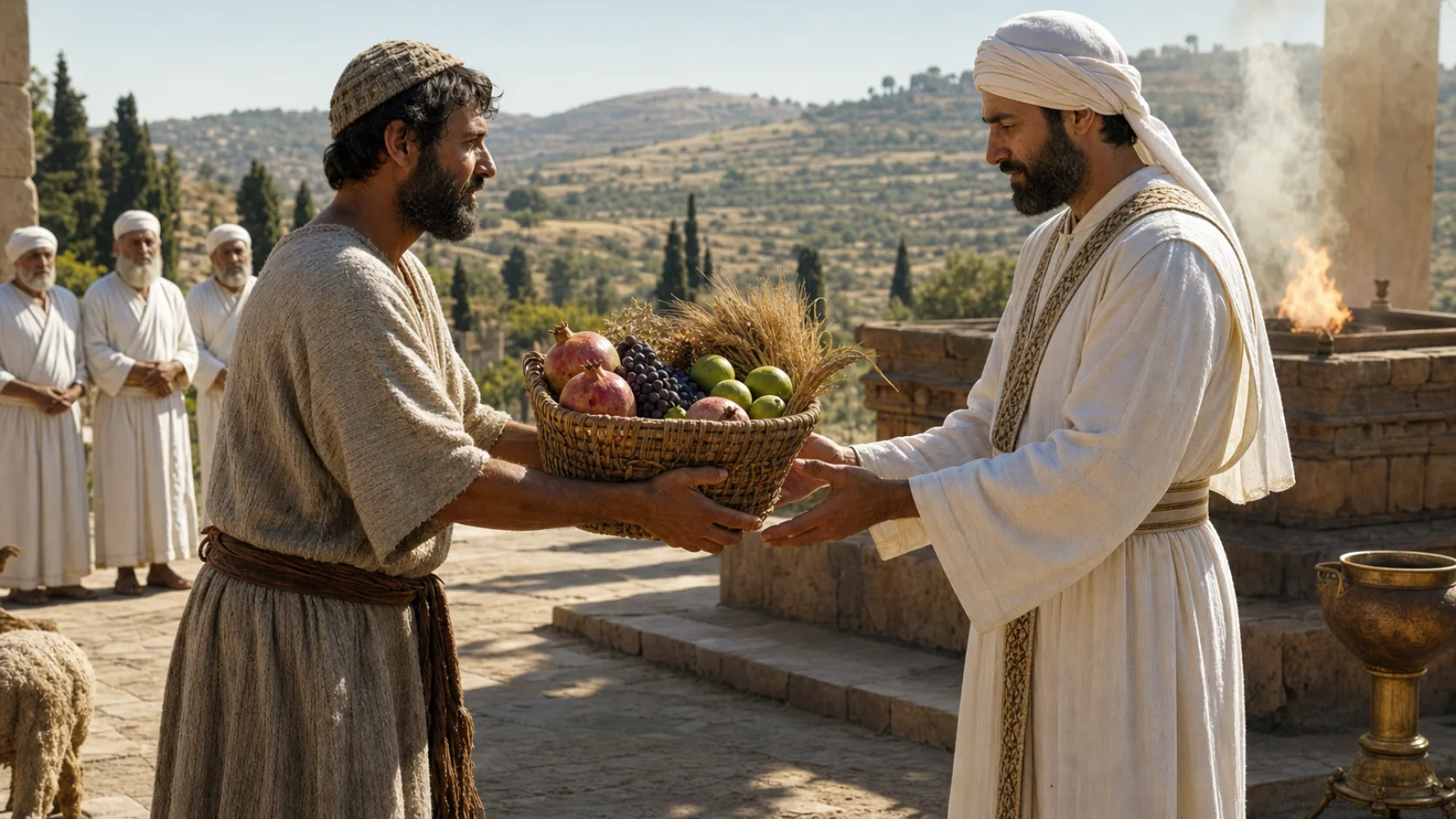 Firstfruits Offering biblical scene