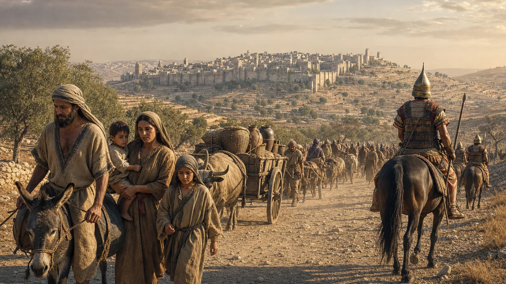 Biblical scene illustrating Foreign Peoples Are Resettled in Samaria