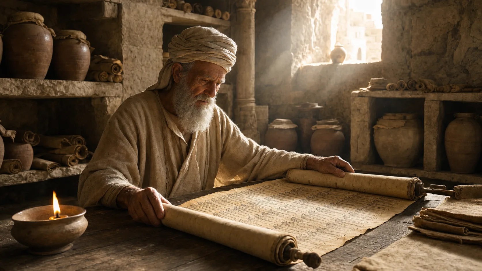 Genealogical Record in a detailed biblical historical scene