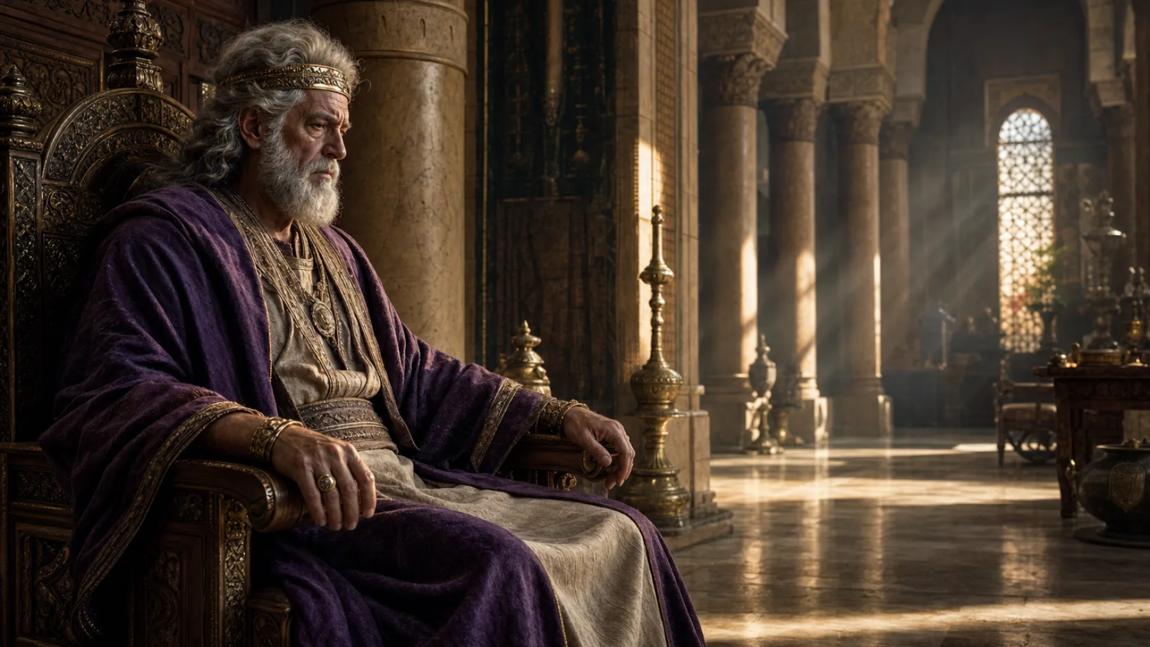 Biblical scene illustrating God Announces Judgment against Solomon