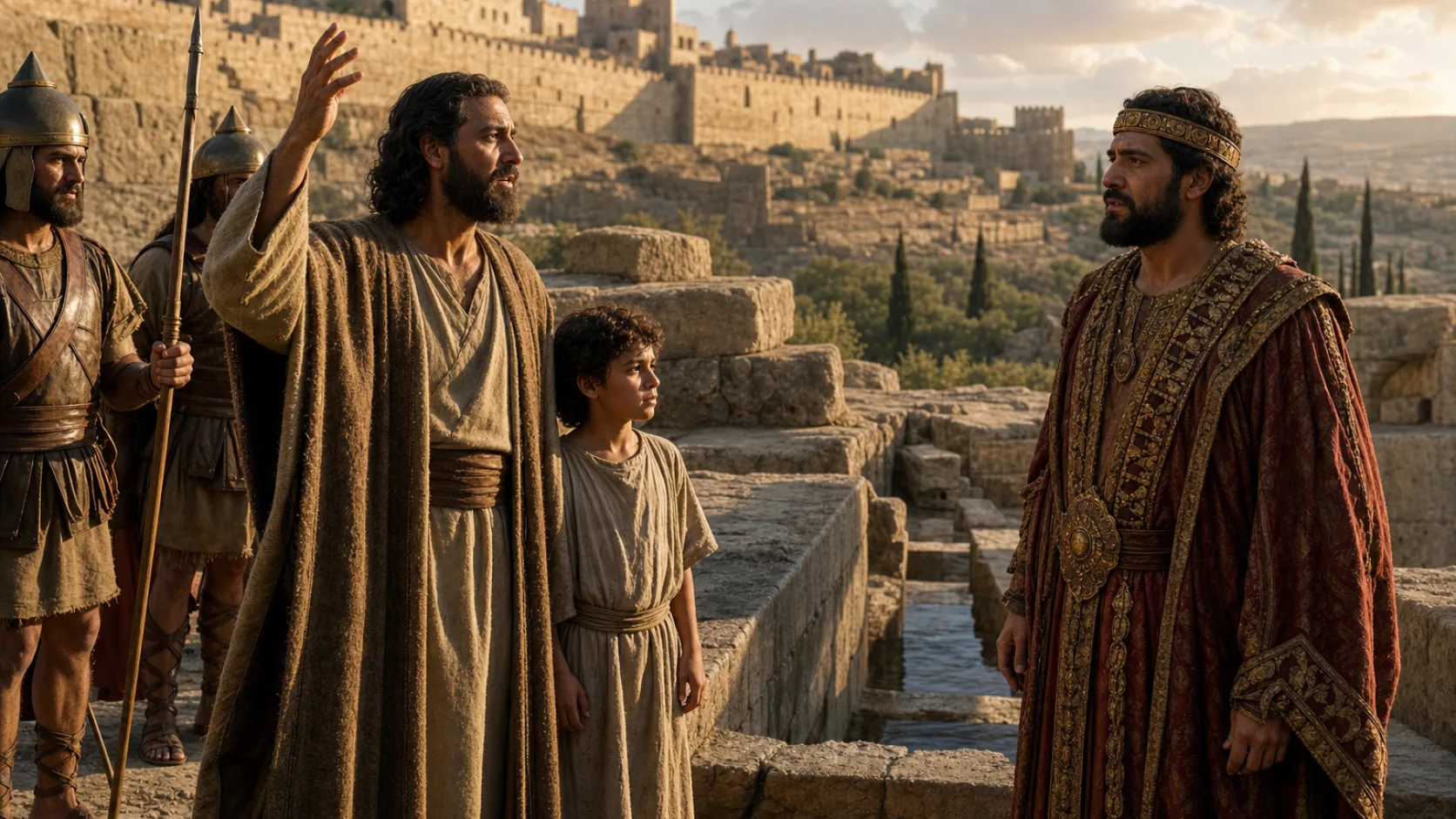 Biblical scene illustrating God Offers Ahaz a Sign