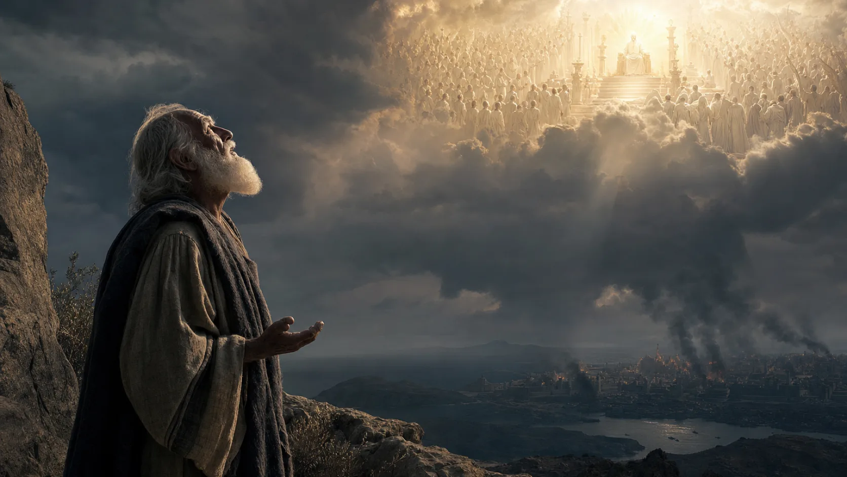 Heaven Rejoices over Babylon’s Fall biblical prayer scene