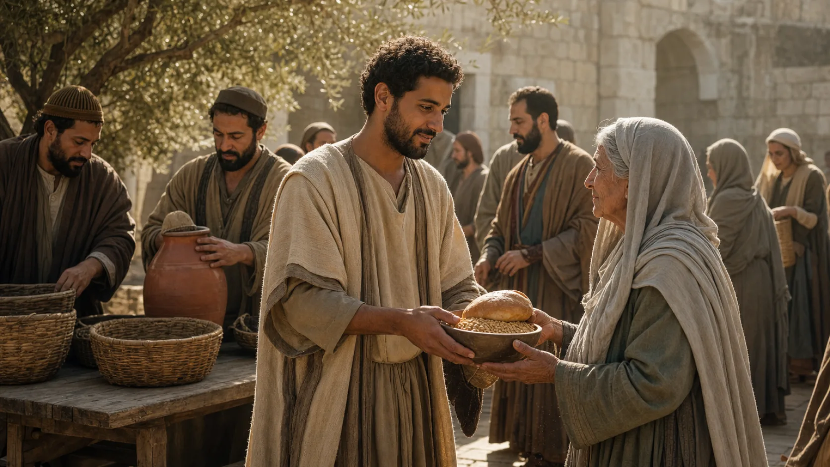 Hellenists in a biblical historical scene