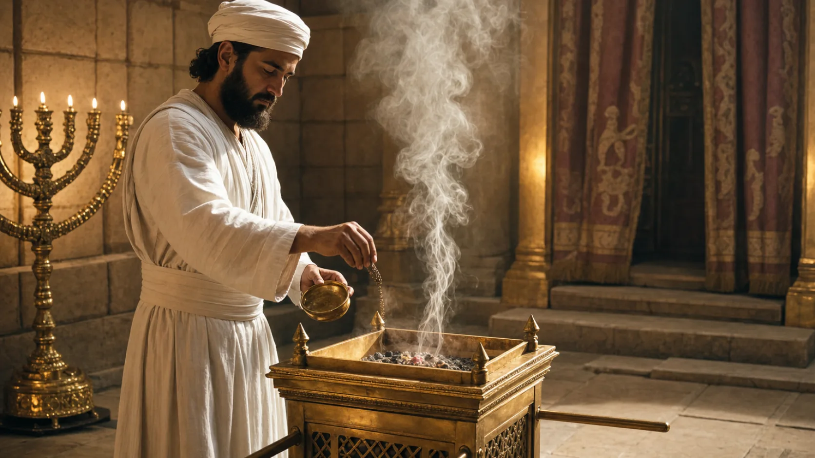 Incense in a detailed biblical historical scene