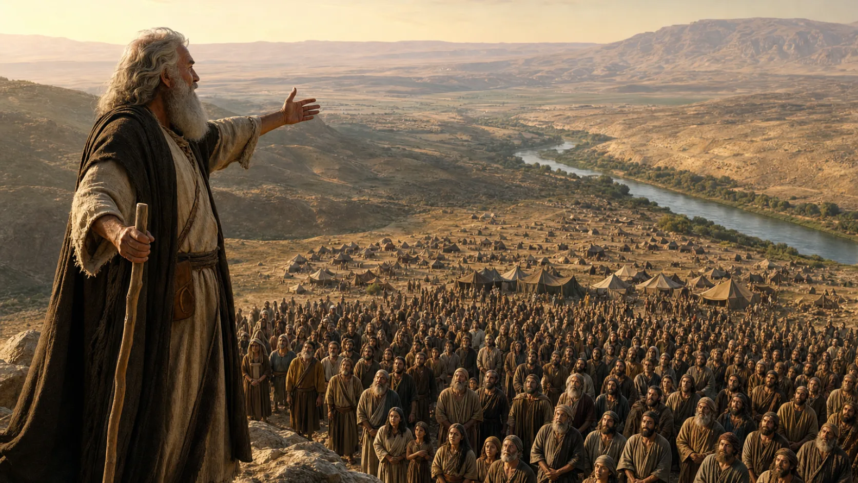 Biblical scene illustrating Israel Renews the Covenant in Moab
