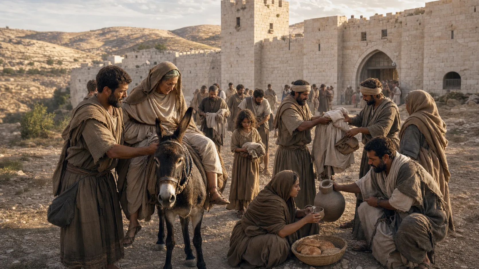 Biblical scene illustrating Israel Takes Thousands of Judeans Captive