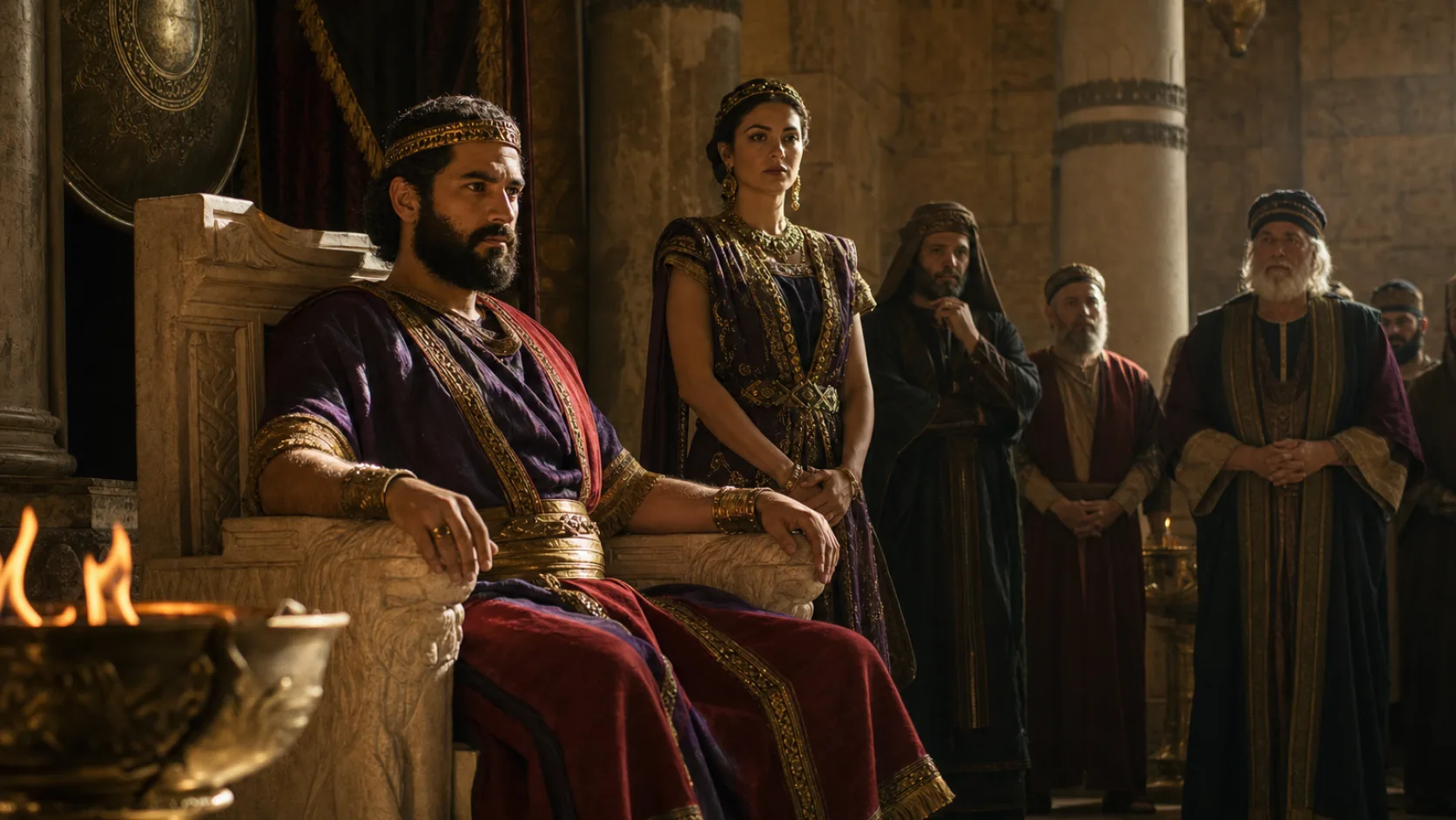 Biblical scene illustrating Jehoram Becomes King of Judah