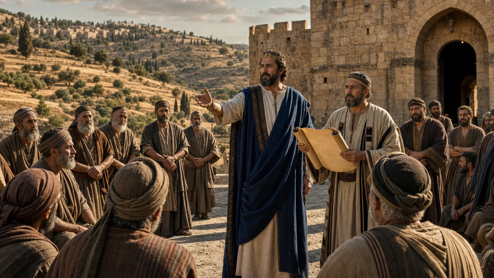 Biblical scene illustrating Jehoshaphat Leads Judah Back to the Lord