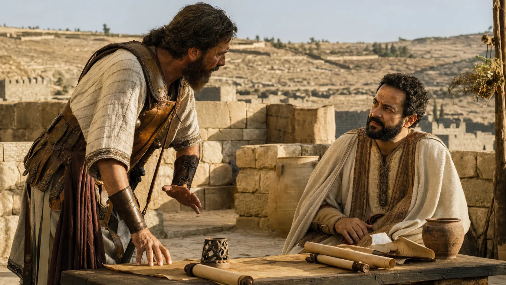 Biblical scene illustrating Johanan Warns Gedaliah about Ishmaels Plot