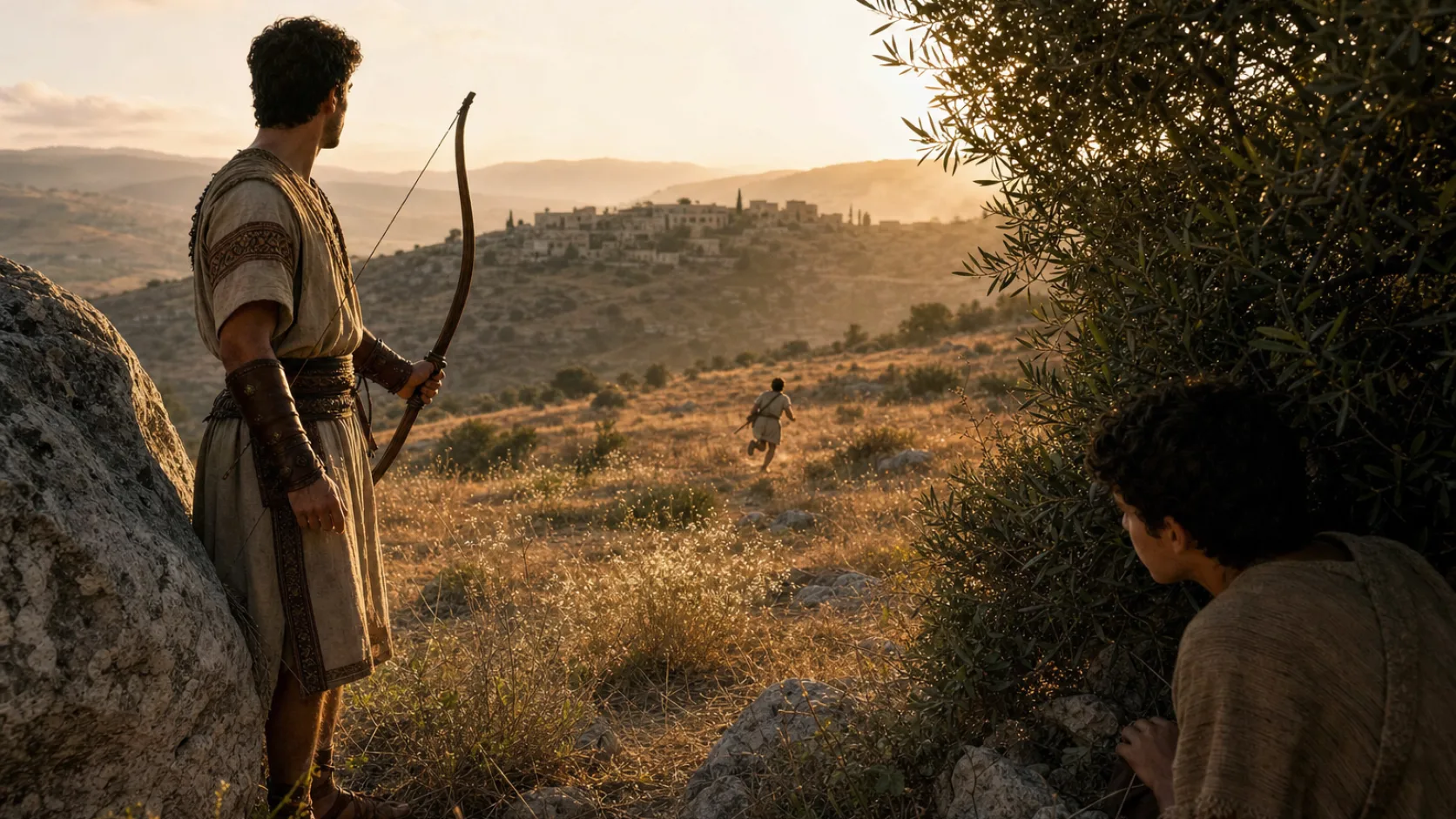 Biblical scene illustrating Jonathan Confirms Saul Intends to Kill David