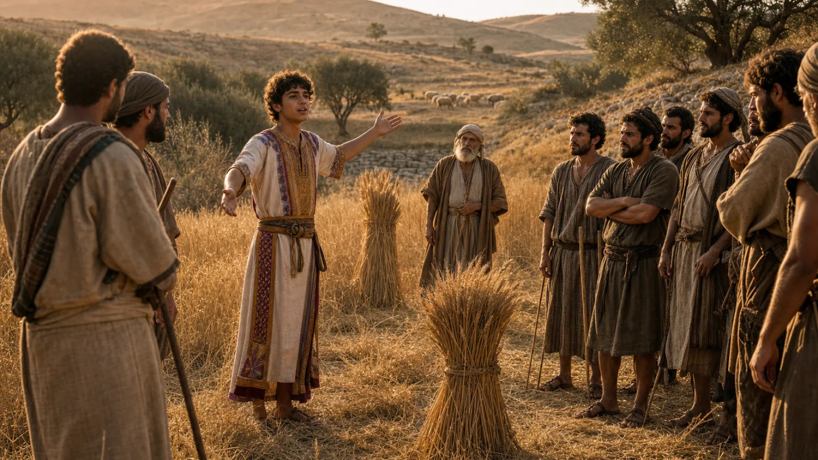 Biblical scene illustrating Joseph's Dreams
