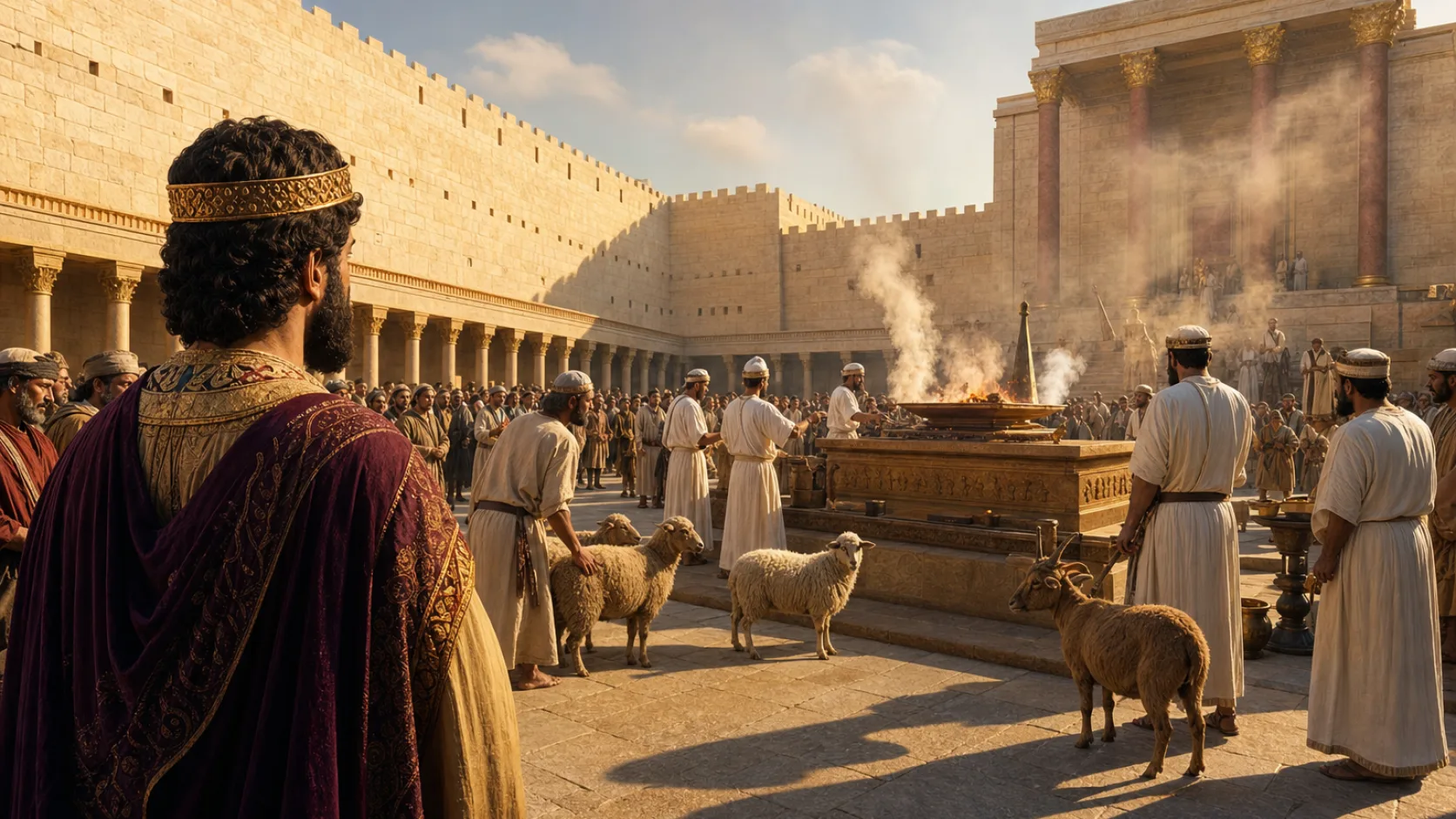 Biblical scene illustrating Josiah Celebrates a Great Passover