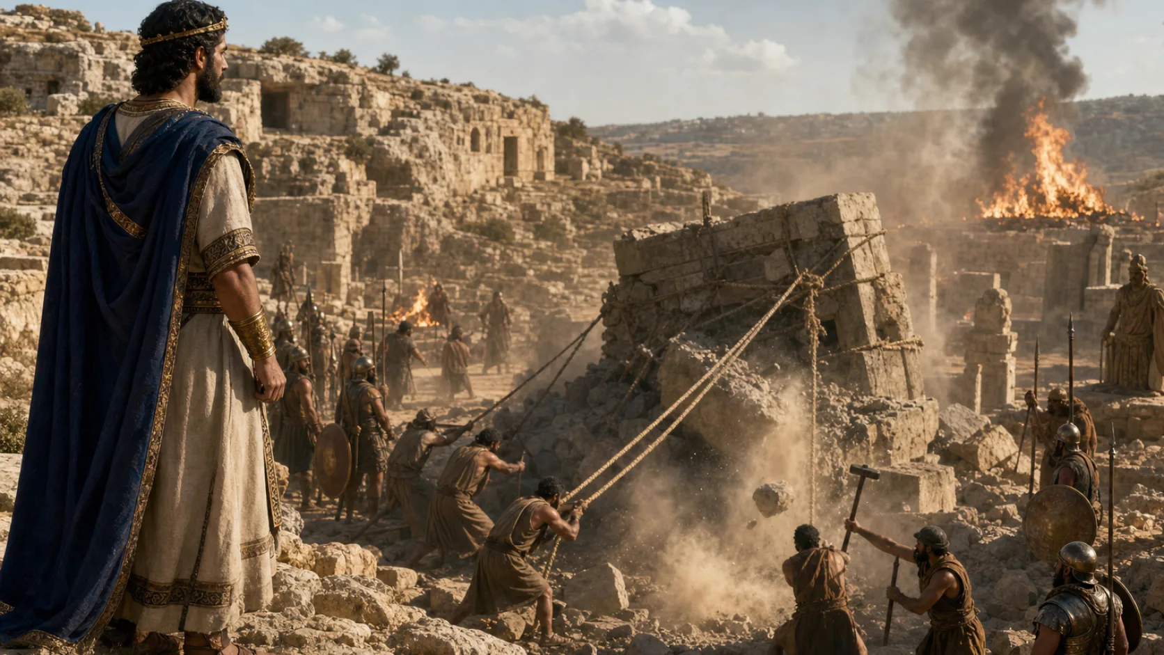 Biblical scene illustrating Josiah Extends His Reform into the Former Northern Kingdom