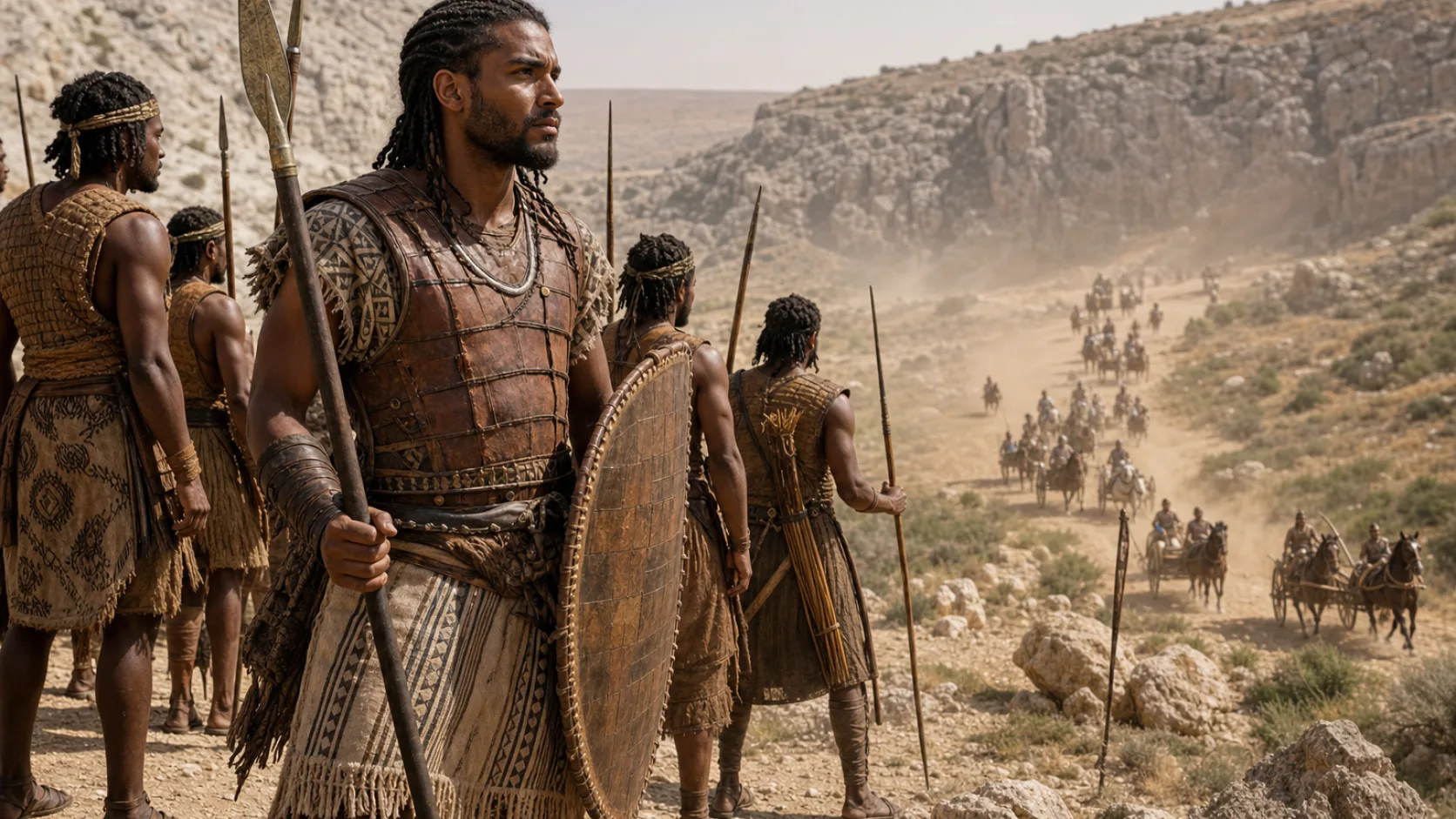 Libyans in a biblical historical scene