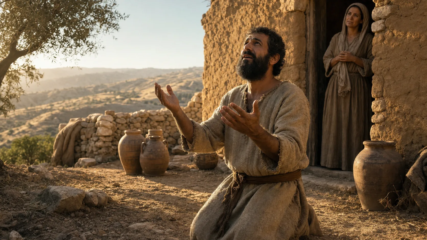 Manoah Prays for Guidance biblical prayer scene