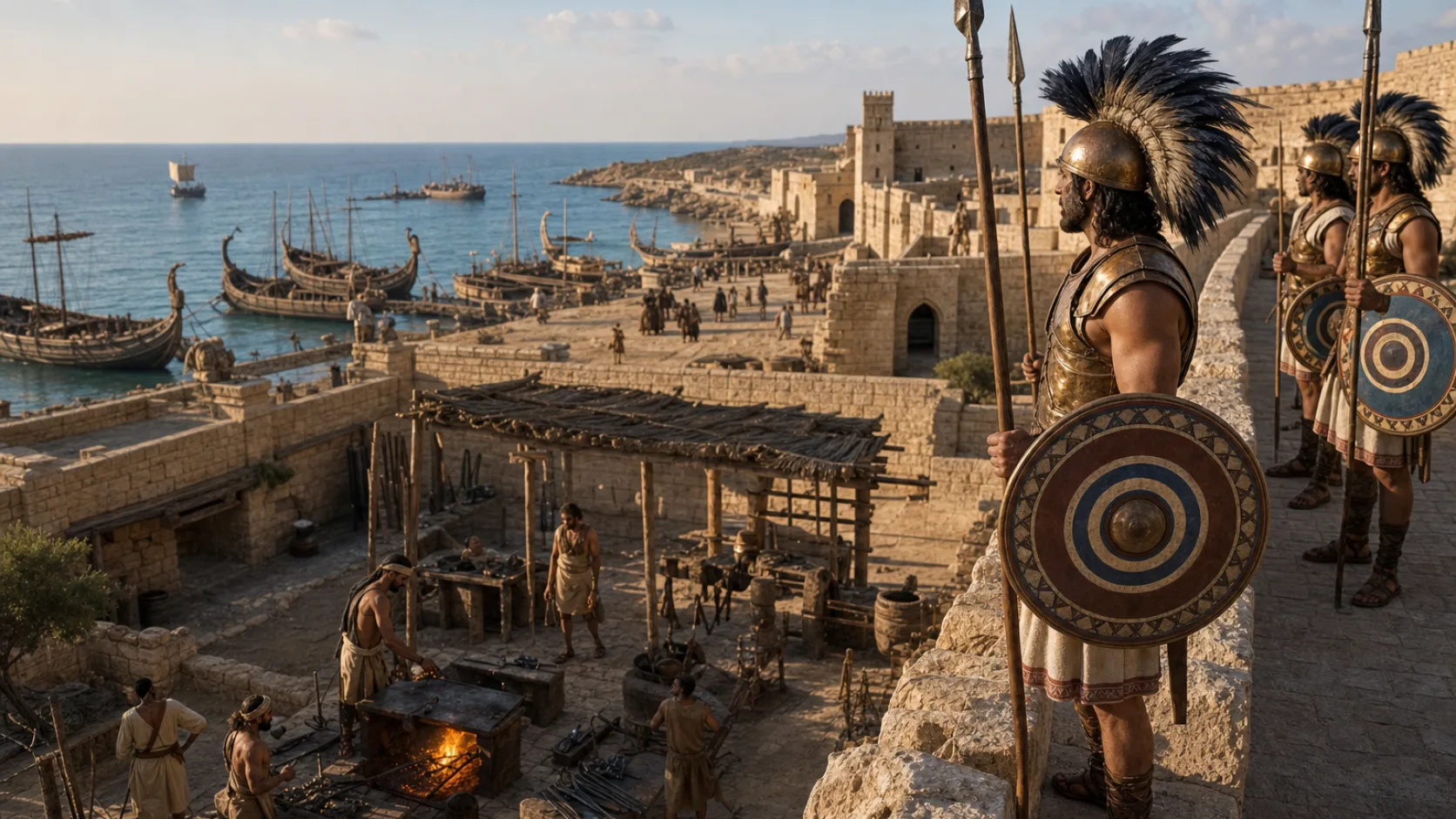 Philistines in a biblical historical scene
