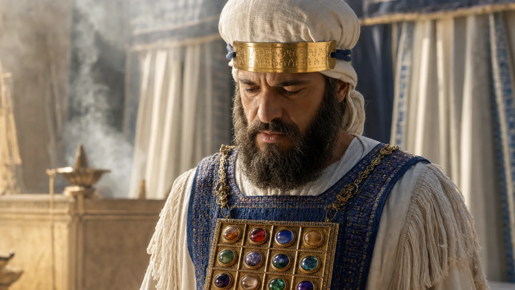 Priestly Crown in a detailed biblical historical scene