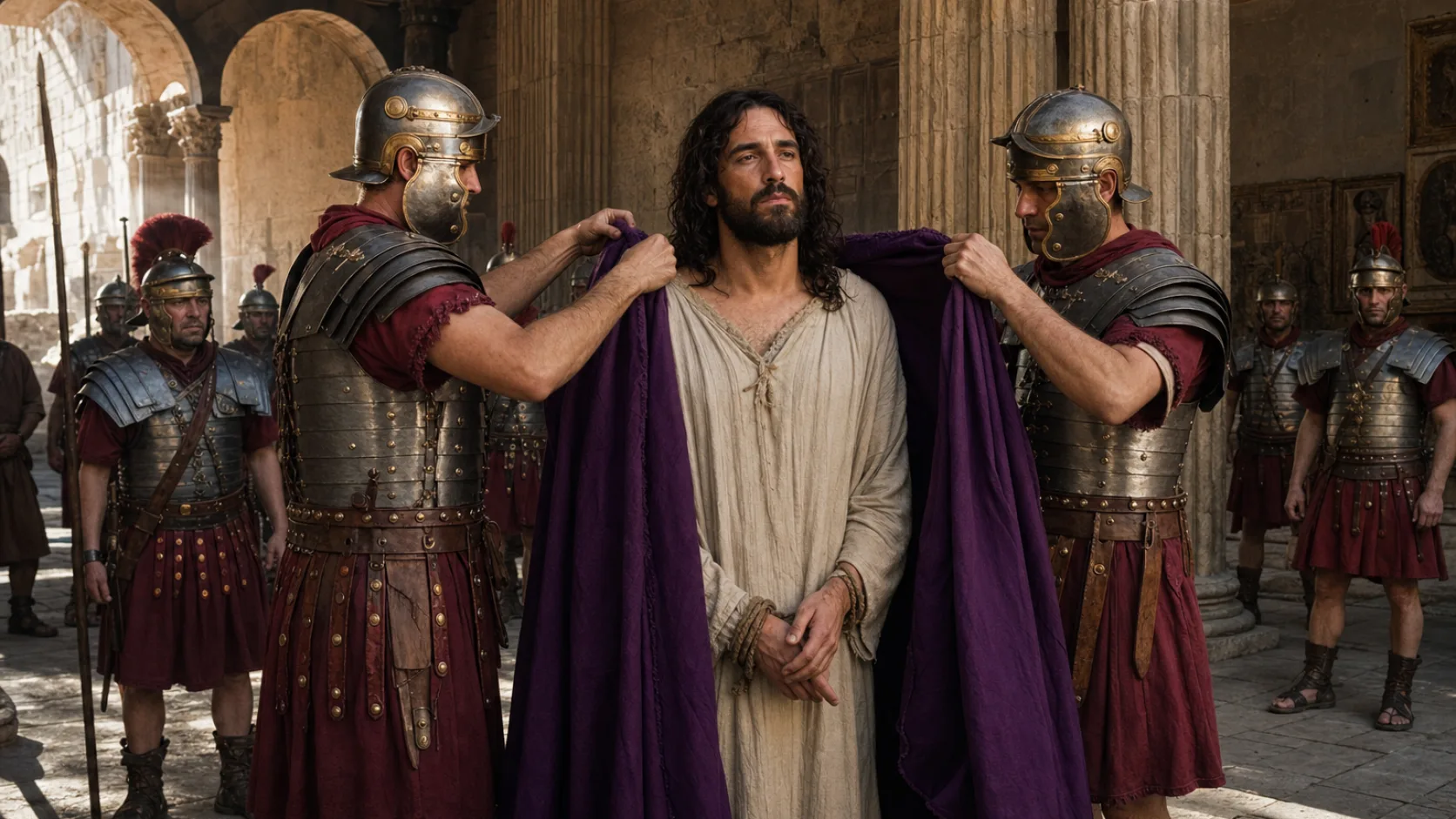 Purple Garment in a detailed biblical historical scene