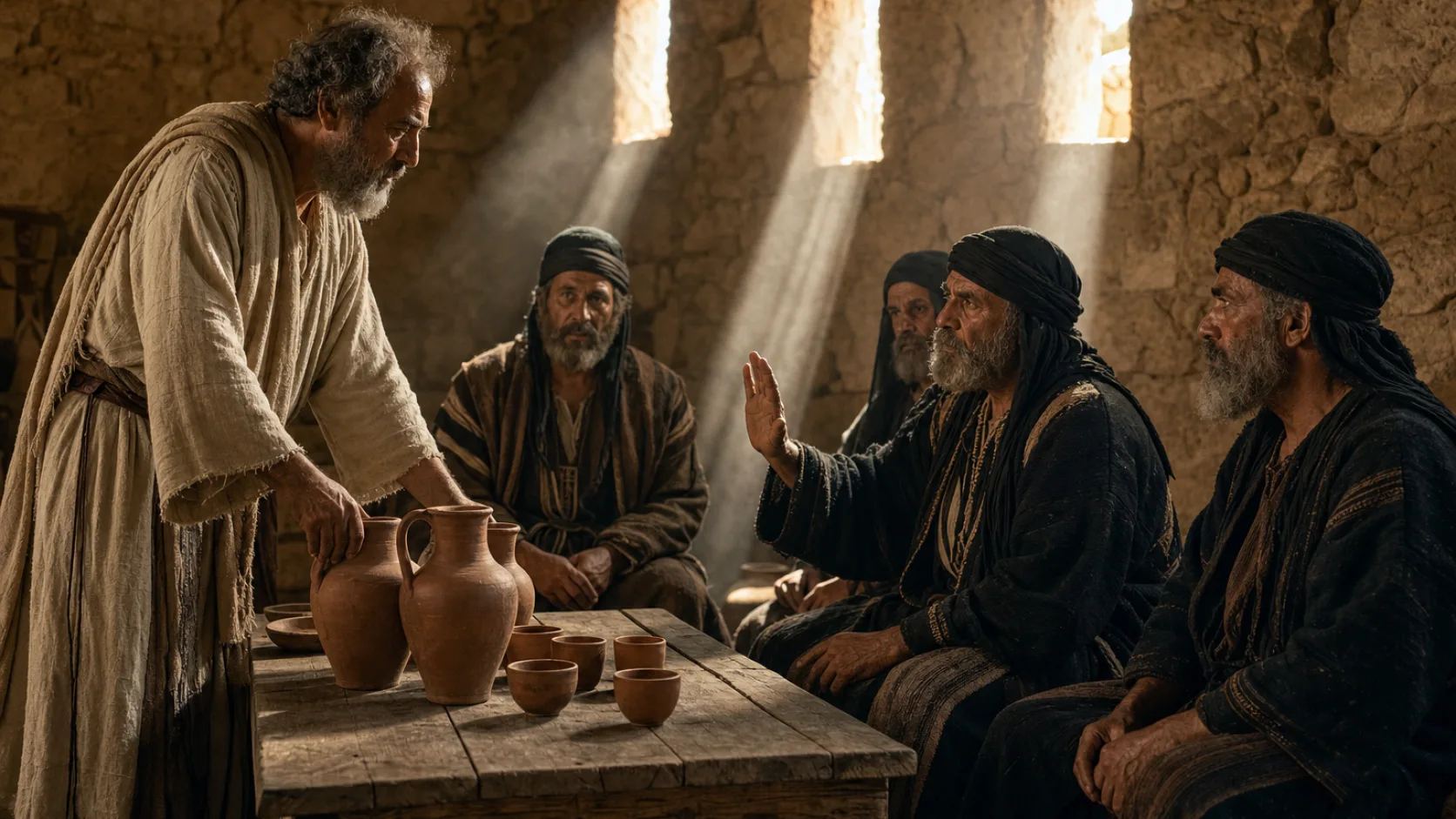 Rechabites in a biblical historical scene