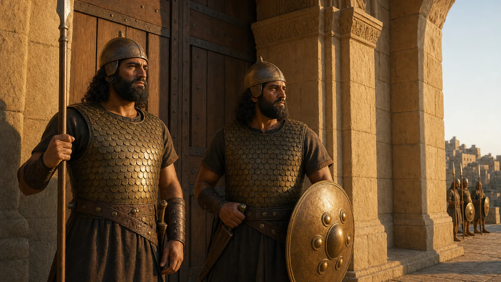 Royal Guards in a biblical historical scene