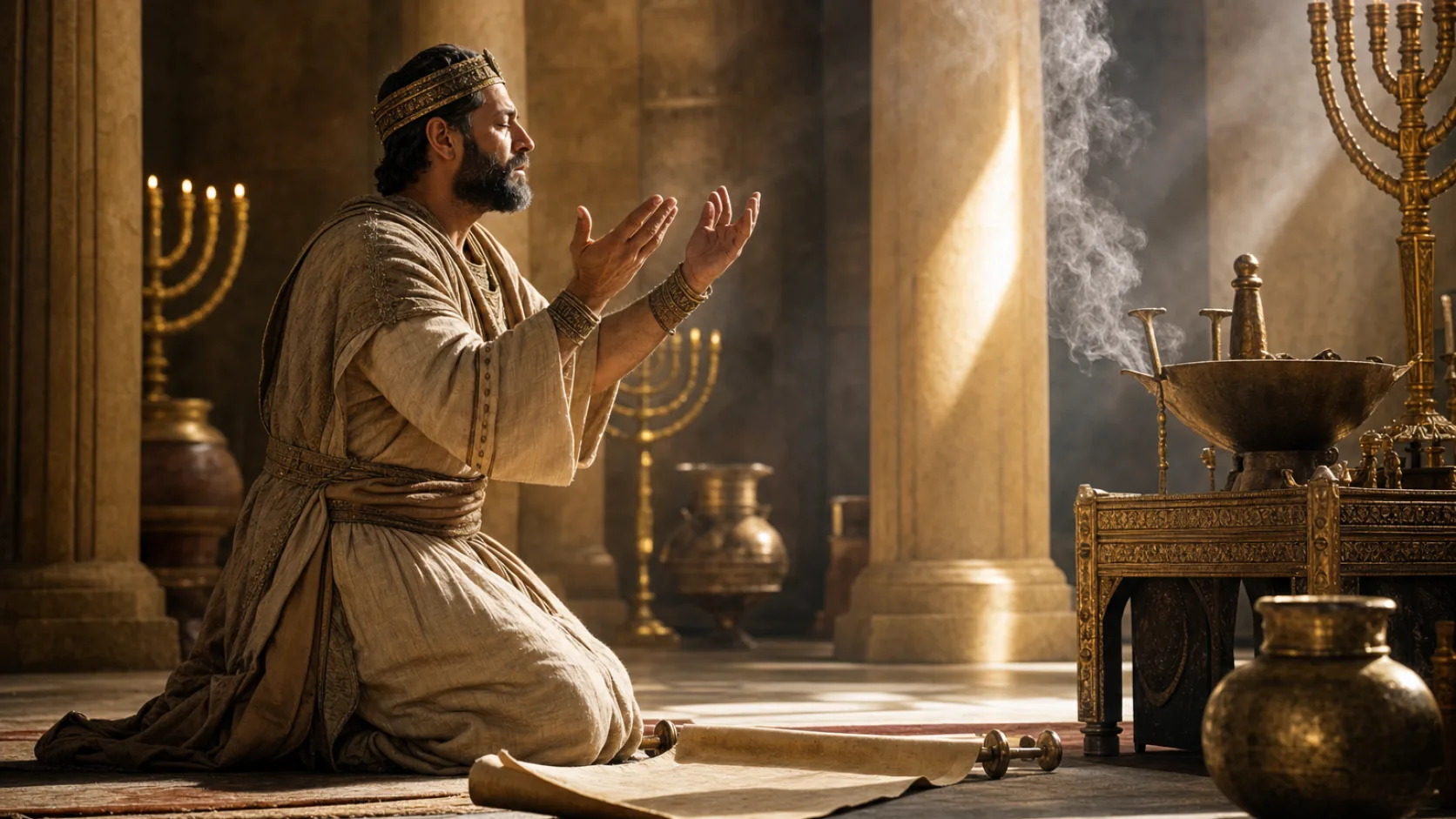 Biblical scene illustrating Sennacherib Sends Another Threatening Letter