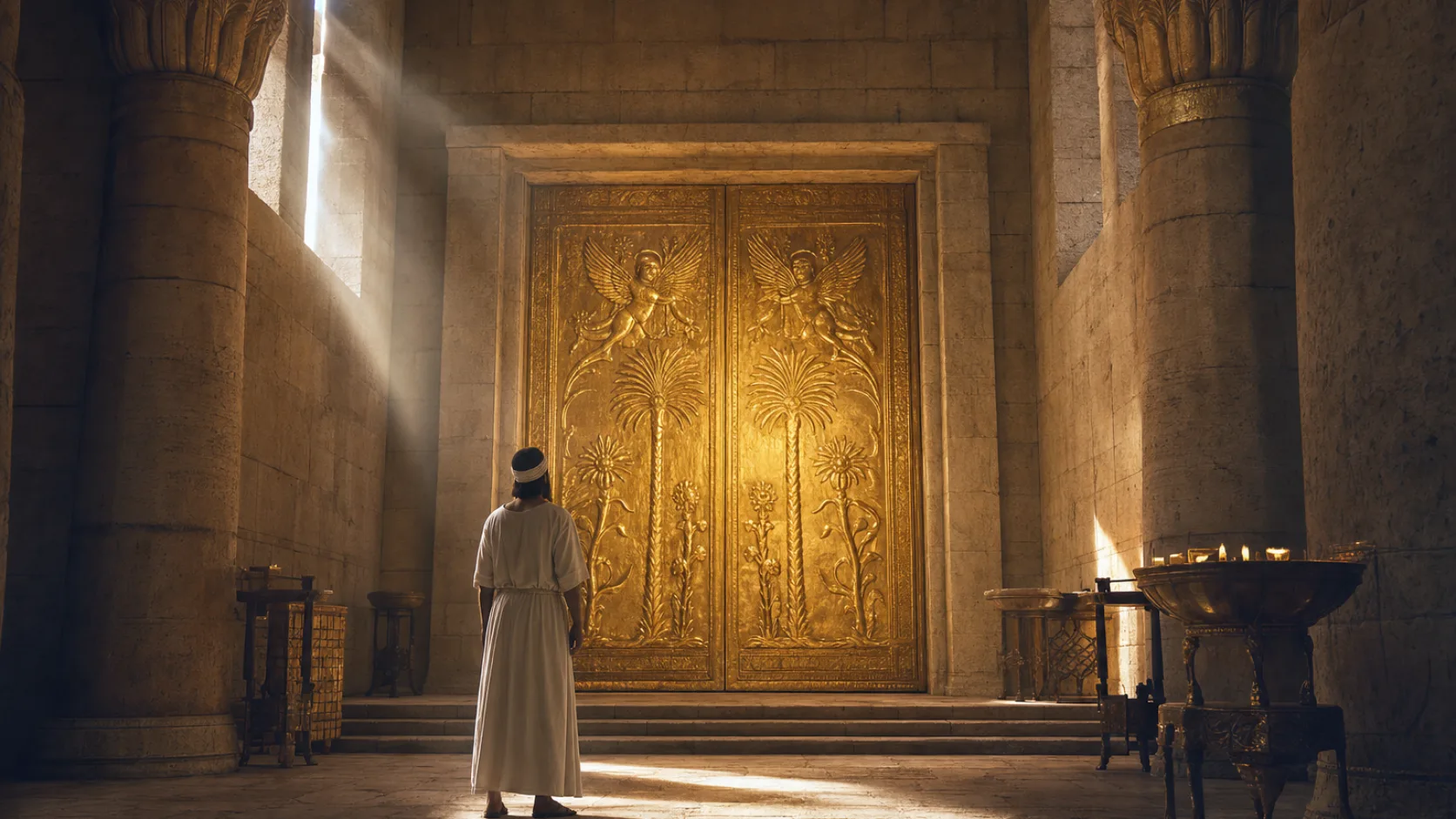 Temple Doors in a detailed biblical historical scene