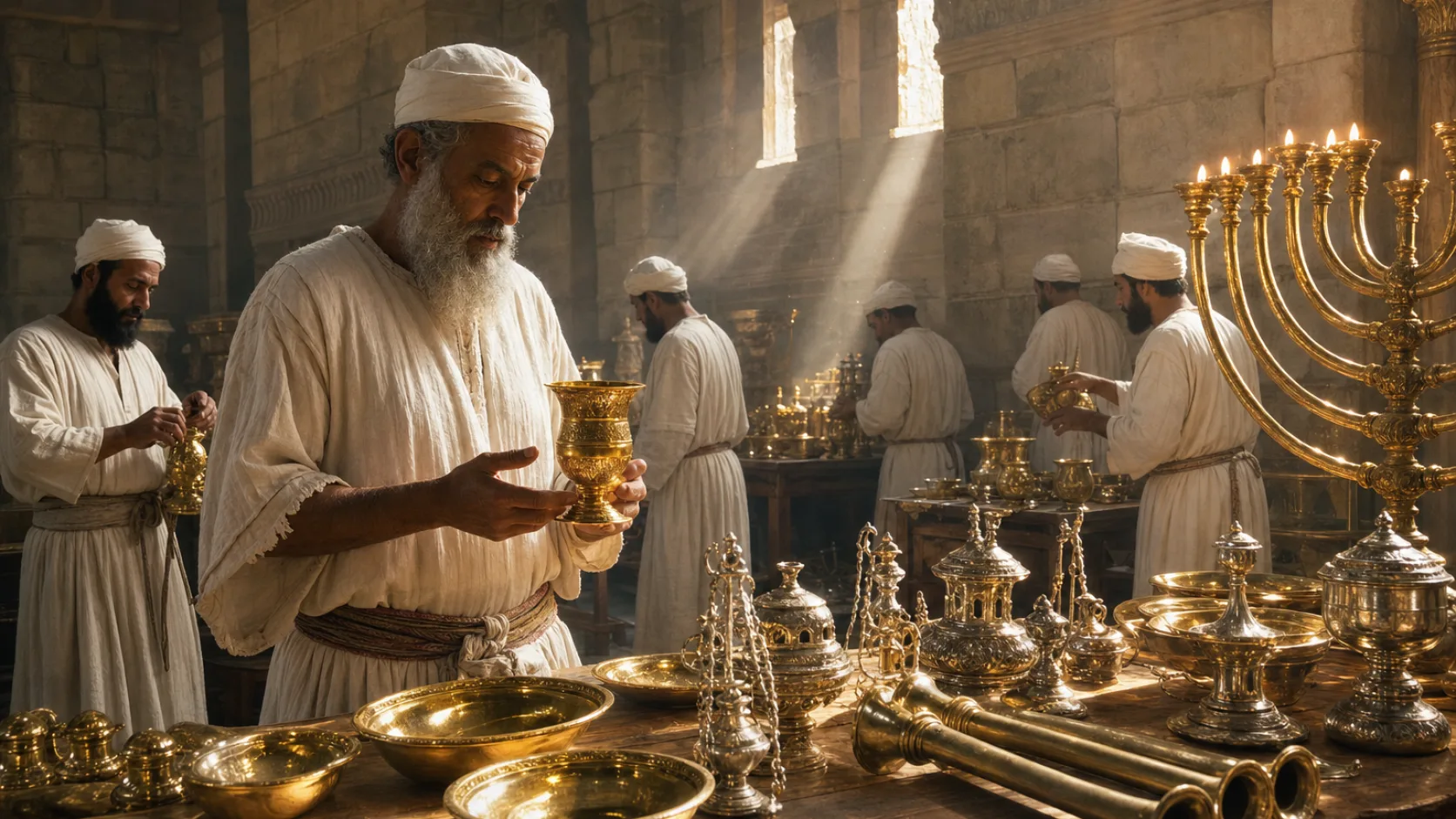Temple Treasures in a detailed biblical historical scene