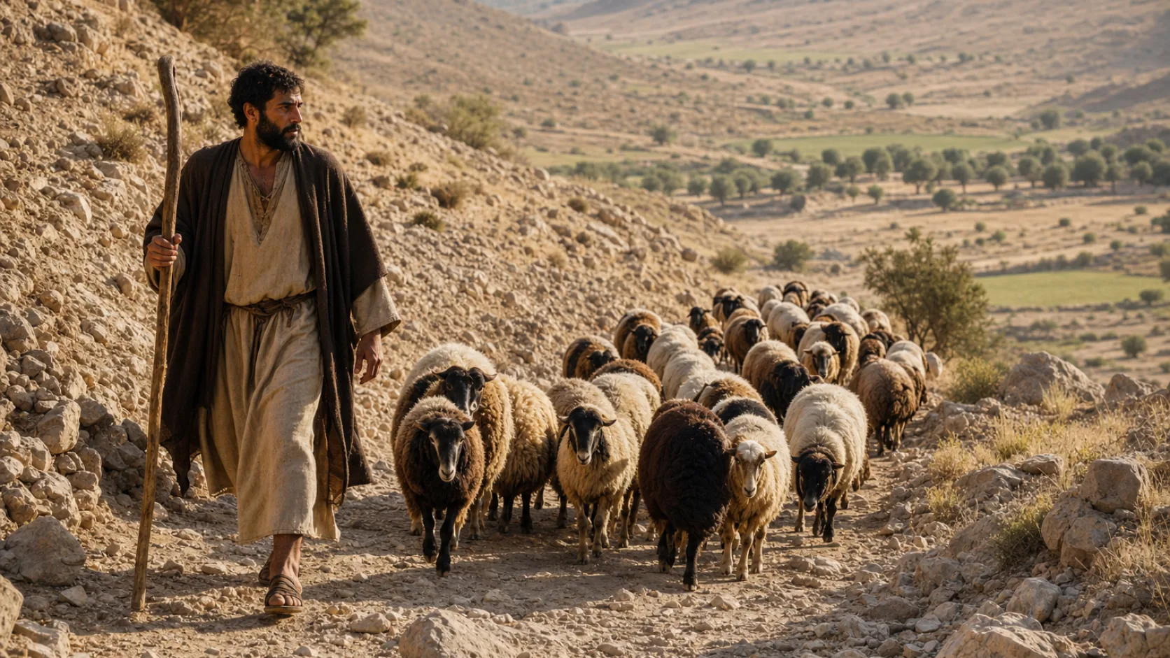 The Parable of the Good Shepherd biblical scene