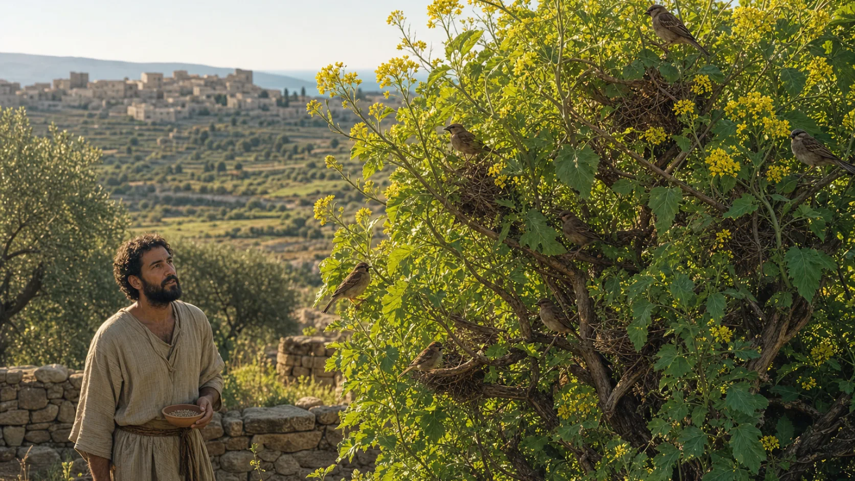 The Parable of the Mustard Seed biblical scene