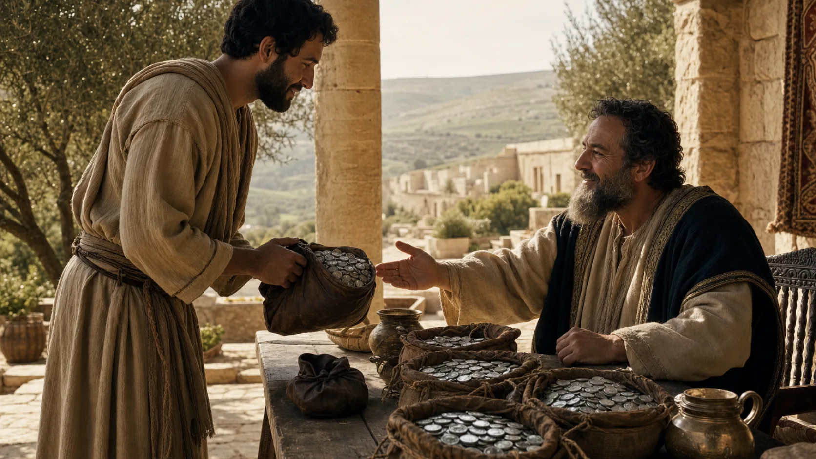 The Parable of the Talents biblical scene