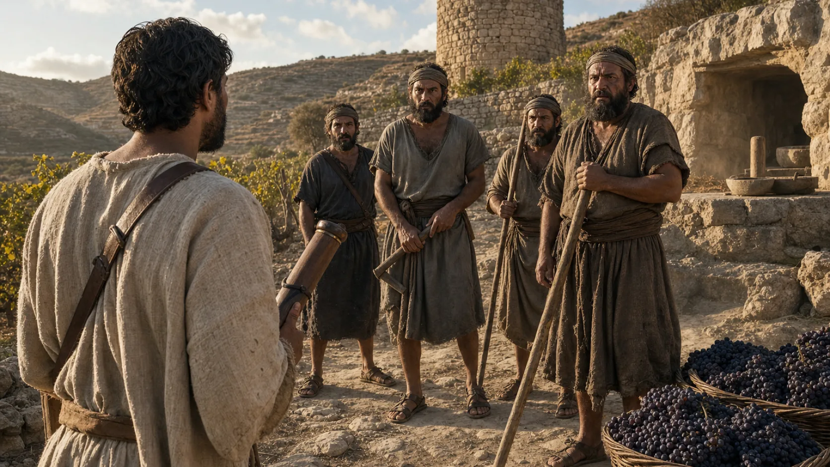 The Parable of the Wicked Tenants biblical scene